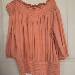 Off the shoulder salmon top